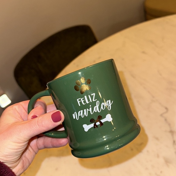 Target green white and gold Feliz Navidog mug - Picture 4 of 5